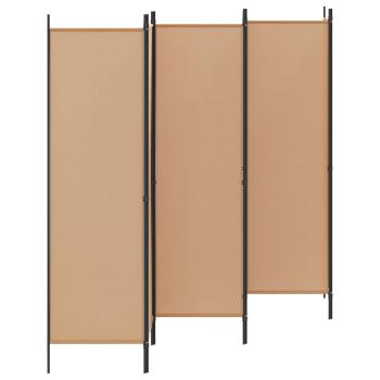6-teiliger Raumtrenner Beige 300 x 180 cm Stoff