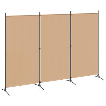 ARDEBO.de - 3-teiliger Raumteiler Beige 260 x 180 cm Stoff
