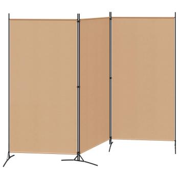 3-teiliger Raumteiler Beige 260 x 180 cm Stoff