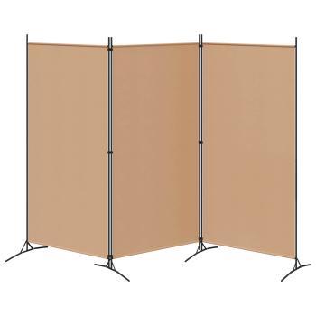 3-teiliger Raumteiler Beige 260 x 180 cm Stoff