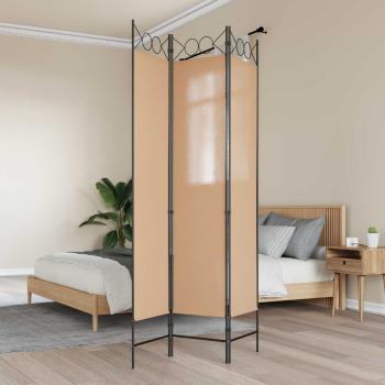 ARDEBO.de - 3-teiliger Raumteiler Beige 120 x 200 cm Stoff