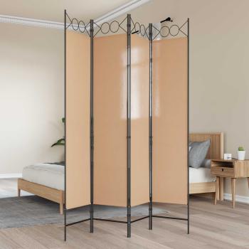ARDEBO.de - 4-teiliger Raumteiler Beige 160 x 200 cm Stoff