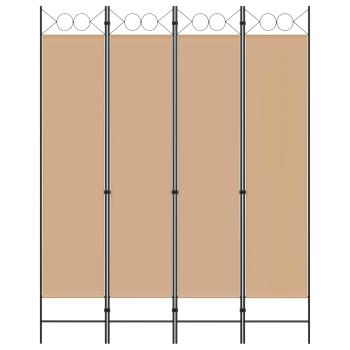 4-teiliger Raumteiler Beige 160 x 200 cm Stoff