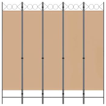 5-teiliger Raumteiler Beige 200 x 200 cm Stoff