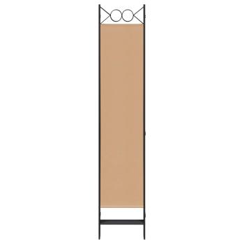 6-teiliger Raumtrenner Beige 240 x 200 cm Stoff