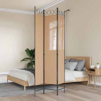 ARDEBO.de - 3-teiliger Raumteiler Beige 120 x 220 cm Stoff