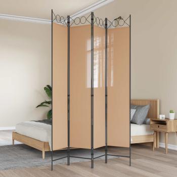 ARDEBO.de - 4-teiliger Raumteiler Beige 160 x 220 cm Stoff