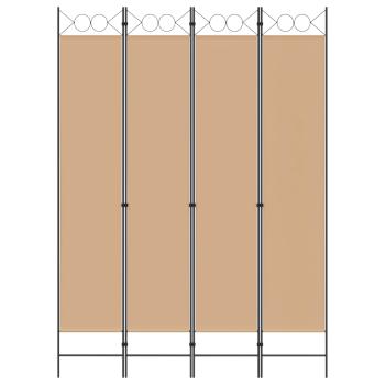 4-teiliger Raumteiler Beige 160 x 220 cm Stoff