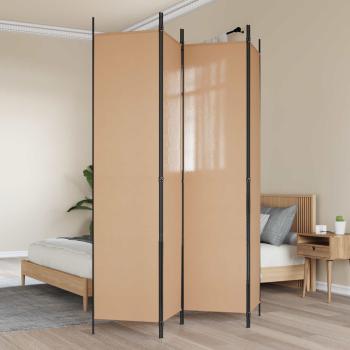 ARDEBO.de - 4-teiliger Raumteiler Beige 200 x 220 cm Stoff