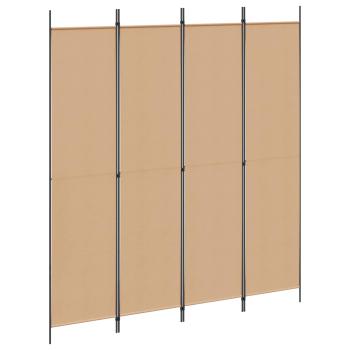 4-teiliger Raumteiler Beige 200 x 220 cm Stoff