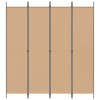 4-teiliger Raumteiler Beige 200 x 220 cm Stoff