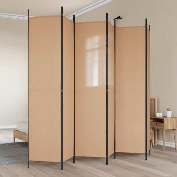 ARDEBO.de - 6-teiliger Raumtrenner Beige 300 x 220 cm Stoff