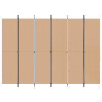 6-teiliger Raumtrenner Beige 300 x 220 cm Stoff