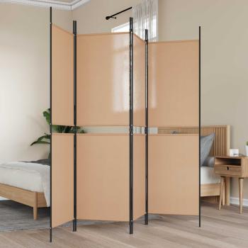 ARDEBO.de - 4-teiliger Raumteiler Beige 200 x 180 cm Stoff