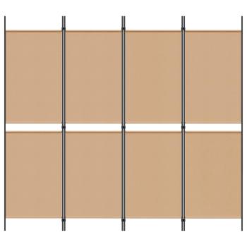 4-teiliger Raumteiler Beige 200 x 180 cm Stoff
