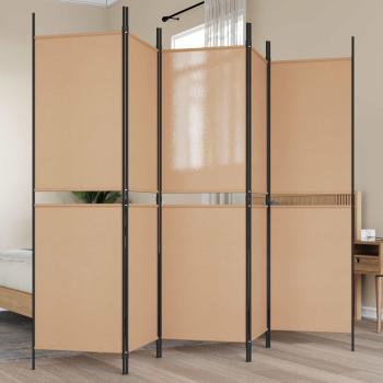 ARDEBO.de - 5-teiliger Raumteiler Beige 250 x 180 cm Stoff