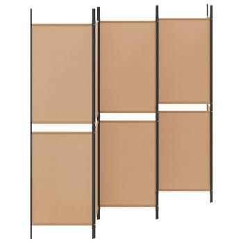 6-teiliger Raumtrenner Beige 300 x 180 cm Stoff