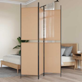 ARDEBO.de - 3-teiliger Raumteiler Beige 150 x 200 cm Stoff
