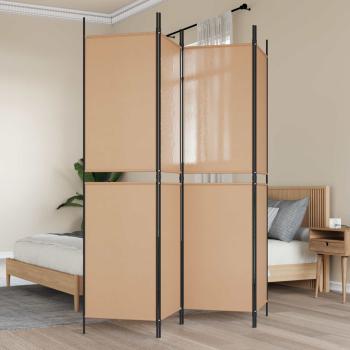 ARDEBO.de - 4-teiliger Raumteiler Beige 200 x 200 cm Stoff