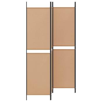 4-teiliger Raumteiler Beige 200 x 200 cm Stoff