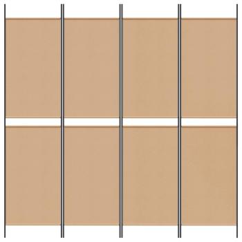 4-teiliger Raumteiler Beige 200 x 200 cm Stoff