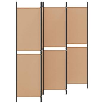 5-Panel Raumteiler Beige 250 x 200 cm Stoff