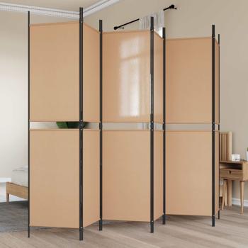 ARDEBO.de - 6-teiliger Raumtrenner Beige 300 x 200 cm Stoff