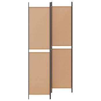 4-teiliger Raumteiler Beige 200 x 220 cm Stoff