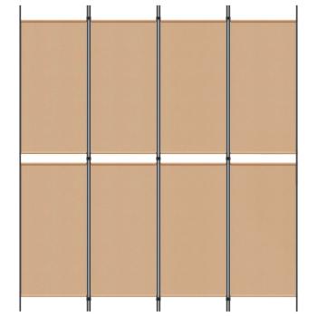 4-teiliger Raumteiler Beige 200 x 220 cm Stoff