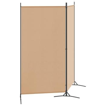 2-teiliger Raumteiler Beige 175 x 180 cm Stoff