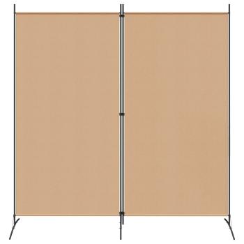 2-teiliger Raumteiler Beige 175 x 180 cm Stoff