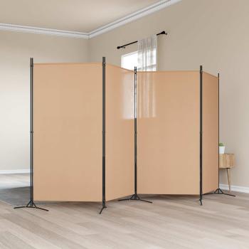 ARDEBO.de - 4-teiliger Raumteiler Beige 346 x 180 cm Stoff
