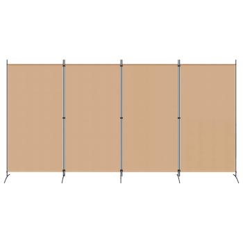 4-teiliger Raumteiler Beige 346 x 180 cm Stoff