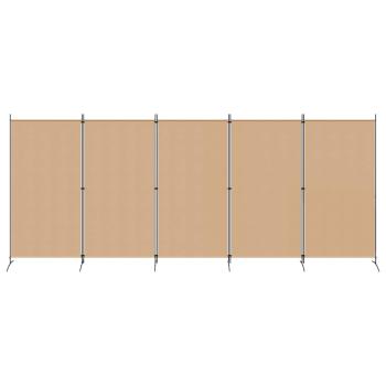 5-teiliger Raumteiler Beige 433 x 180 cm Stoff