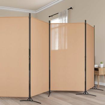 ARDEBO.de - 6-teiliger Raumtrenner Beige 520 x 180 cm Stoff