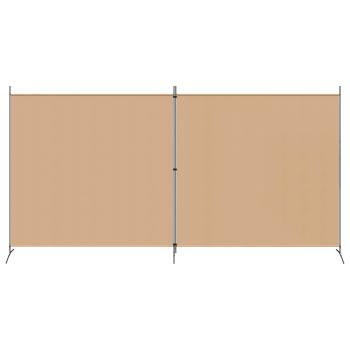 2-teiliger Raumteiler Beige 348 x 180 cm Stoff