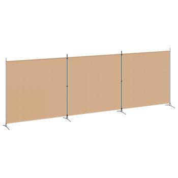 4-teiliger Raumteiler Beige 525 x 180 cm Stoff