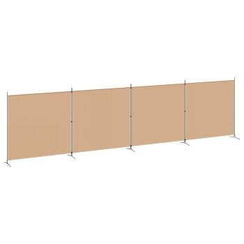 4-teiliger Raumteiler Beige 698 x 180 cm Stoff