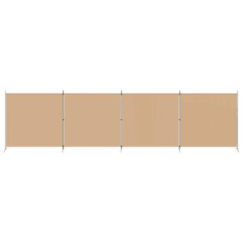 4-teiliger Raumteiler Beige 698 x 180 cm Stoff