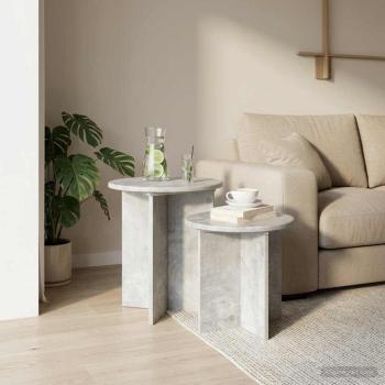 Beistelltisch-Set 2 stk. Betongrau Ø 45 x 45 cm Holzwerkstoff