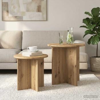 Beistelltisch-Set 2 stk. Artisan-Eiche Ø 45 x 45 cm