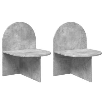 Nachttisch 2 stk. Betongrau 48 x 49 x 65 cm Holzwerkstoff