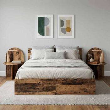 ARDEBO.de - Nachttisch 2 stk. Altholz 48 x 49 x 65 cm Holzwerkstoff