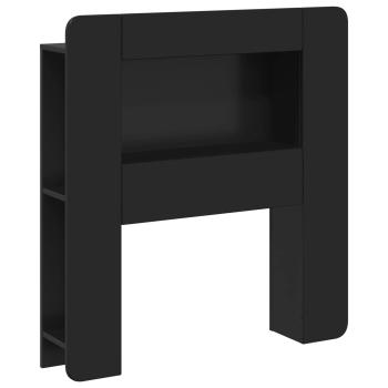 Kopfteil-Schrank mit Speicher Schwarz Holzwerkstoff