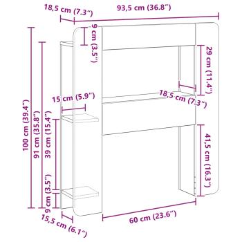 Kopfteil-Schrank mit Speicher Sonoma-Eiche Holzwerkstoff