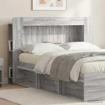 Kopfteil-Schrank mit Speicher Graues Sonoma Holzwerkstoff