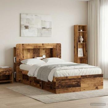 ARDEBO.de - Kopfteil-Schrank mit Speicher Altholz Holzwerkstoff