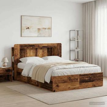 ARDEBO.de - Kopfteil-Schrank mit Speicher Altholz Holzwerkstoff