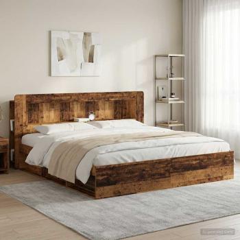 ARDEBO.de - Kopfteil-Schrank mit Speicher Altholz Holzwerkstoff