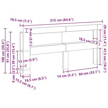 Kopfteil-Schrank Artisan-Eiche 200 cm Holzwerkstoff
